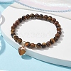 Natural Tiger Eye Round Beaded Stretch Bracelets BJEW-JB09727-04-2