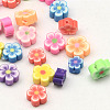 Handmade Polymer Clay Flower Plum Blossom Beads CLAY-Q213-8mm-M-1