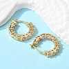 Brass Micro Pave Clear Cubic Zirconia Hoop Earrings EJEW-K083-42G-5