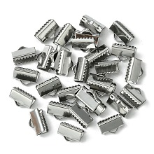 304 Stainless Steel Ribbon Crimp Ends STAS-YW0001-78C