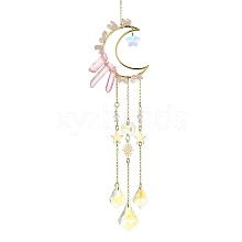 Moon & Star Brass Hanging Ornaments HJEW-JM01478-01