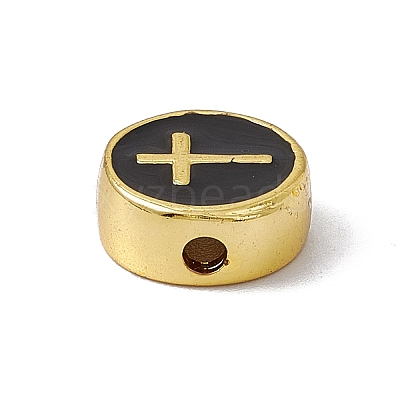 Real 18K Gold Plated Brass Enamel Beads KK-F814-04G-03-1