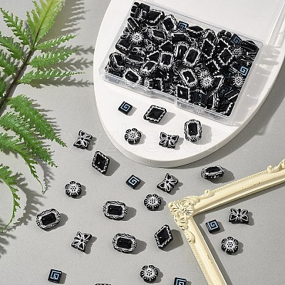 100Pcs 5 Styles Opaque Acrylic Beads OACR-FS0002-06-1
