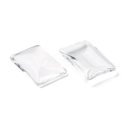 Transparent Rectangle Glass Cabochons GGLA-R025-25x18-1