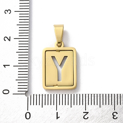304 Stainless Steel Alphabet Pendants STAS-S152-01G-Y-1
