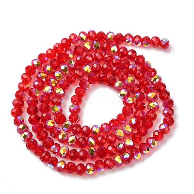 Electroplate Transparent Glass Beads Strands EGLA-A046-01A-08-1