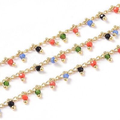 Handmade Glass Beaded Chains CHC-K008-B13-1