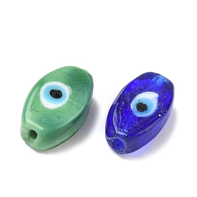 Handmade Evil Eye Lampwork Beads Strands LAMP-G168-06-1