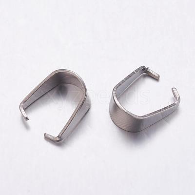 Tarnish Resistant 201 Stainless Steel Snap on Bails STAS-K146-067-5x11mm-1