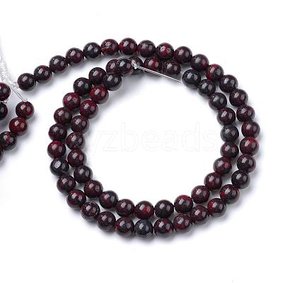 Natural Bloodstone Beads Strands G-R411-06-4mm-1