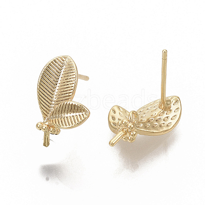 Brass Stud Earring Findings KK-T050-59G-NF-1