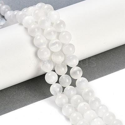 Natural Selenite Beads Strands X-G-G167-A01-01-1
