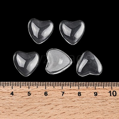Transparent Glass Heart Cabochons GGLA-R021-16mm-1