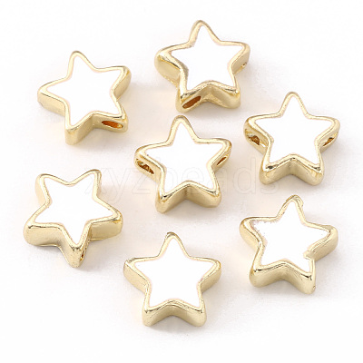 Rack Plating Alloy Enamel Beads ENAM-S122-034-NR-1