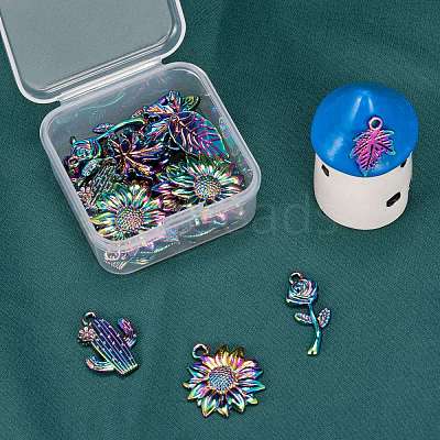32Pcs 8 Style Alloy Pendants FIND-LS0001-19MC-1