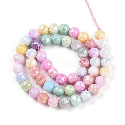 Electroplate Glass Beads Strands X-GLAA-N010-8mm-05-1