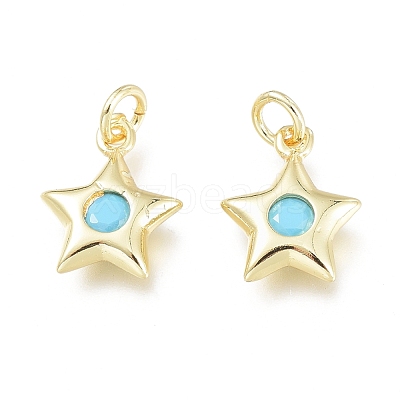 Brass Charms ZIRC-L076-057G-1