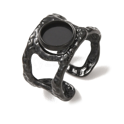 Hammered 304 Stainless Steel Cuff Ring Components SA-CBAC0DF-02A-EB-1