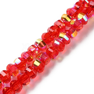 Transparent Electroplate Glass Beads Strands GLAA-Q099-H01-M02-1