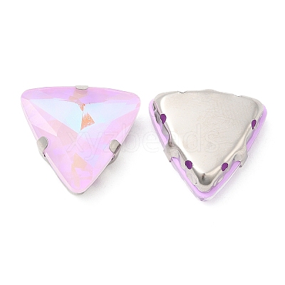 Mocha Fluorescent(MI) Triangle Sew on Rhinestone GGLA-Q086-01A-P04-1