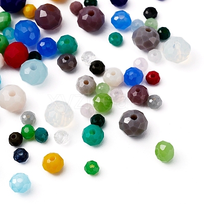 3 Style Faceted Glass Beads Strands GLAA-YW0001-27-1
