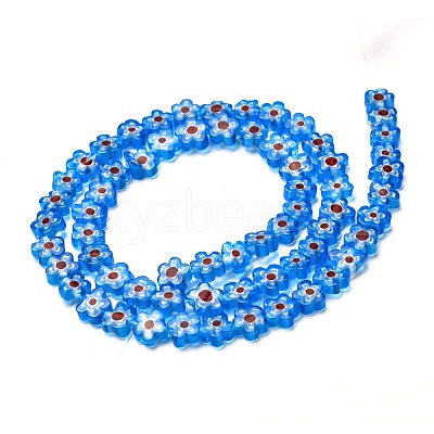 Handmade Millefiori Glass Bead Strands LAMP-J035-8mm-17-1