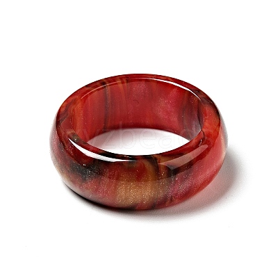Resin Plain Band Finger Ring for Women RJEW-C034-01C-1