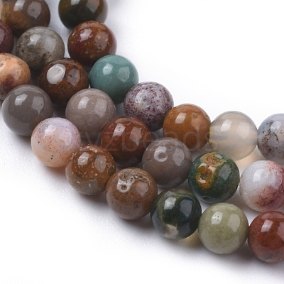 Natural Ocean Jasper Beads Strands G-F668-26-4mm-1