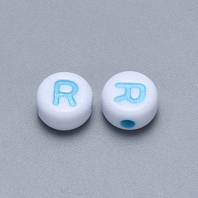 Craft Acrylic Horizontal Hole Letter Beads SACR-S201-11R-1