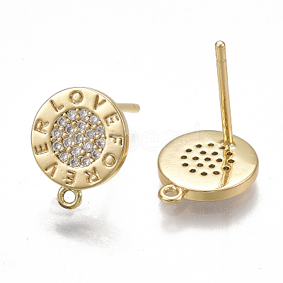 Brass Stud Earring Findings KK-T038-476G-1