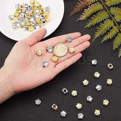 Tibetan Style Zinc Alloy Dog Paw Prints European Beads MPDL-PH0001-07-RS-WH-1