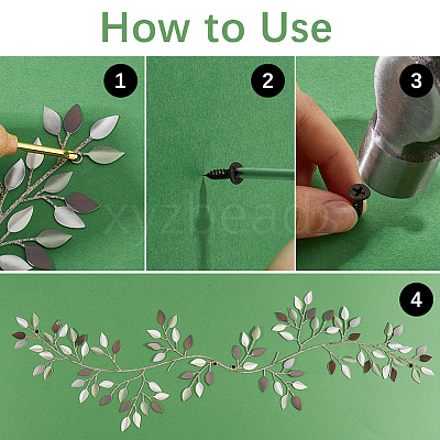 Iron Leaves Branch  Wall Decorations AJEW-WH0513-30A-1