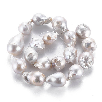 Natural Baroque Pearl Keshi Pearl Beads Strands PEAR-S019-04C-1