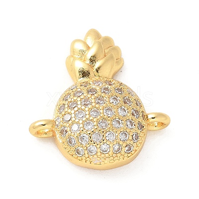 Brass Micro Pave Cubic Zirconia Connector Charms KK-U053-11G-1