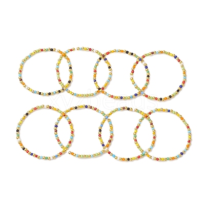Glass Beads Beaded Stretch Bracelets BJEW-JB10958-1