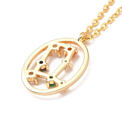 Colorful Cubic Zirconia Constellation Pendant Necklace NJEW-H166-01F-1