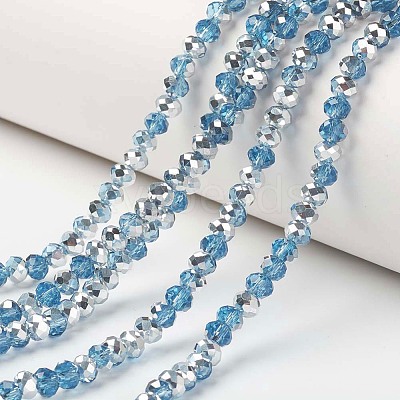 Electroplate Transparent Glass Beads Strands EGLA-A034-T2mm-M18-1