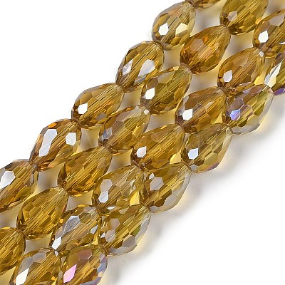 Transparent Electroplate Glass Beads Strands EGLA-N013-T10mm-B08-1