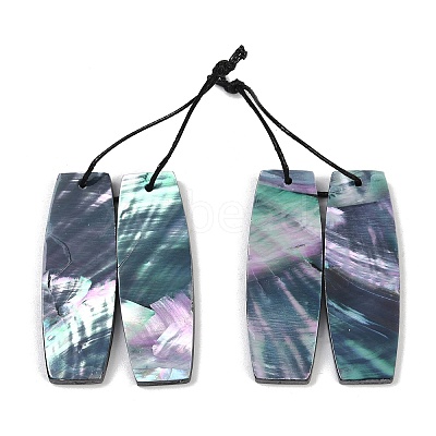 2Pcs Natural Black Lip Shell Pendants FIND-Z079-01C-1