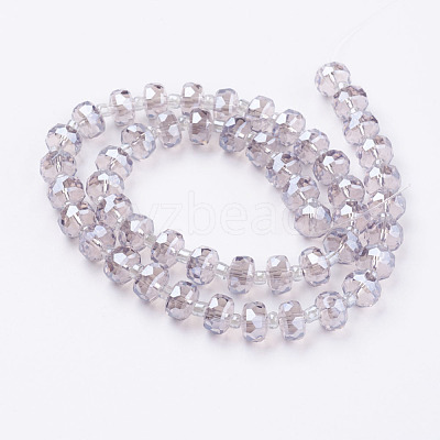 Electroplate Glass Beads Strands X-EGLA-E051-PL8mm-B03-1