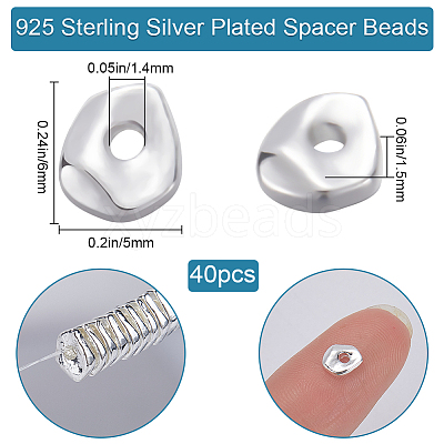 40Pcs Brass Spacer Beads KK-BBC0014-48S-1