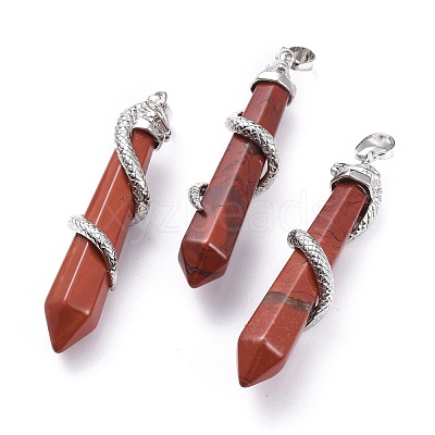 Natural Red Jasper Big Pointed Pendants G-F696-B03-1