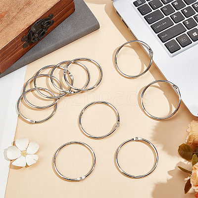 30Pcs Stainless Steel Loose Leaf Book Binder Hinged Rings FIND-BBC0002-24-1