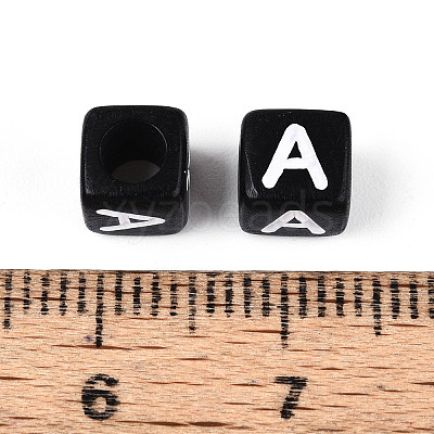 Initial Acrylic Horizontal Hole Beads OACR-ZX006-35A-1