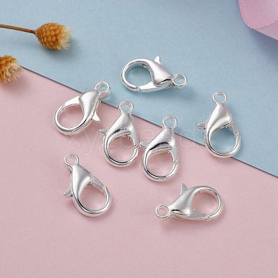 Silver Color Plated Alloy Lobster Claw Clasps X-E105-S-1