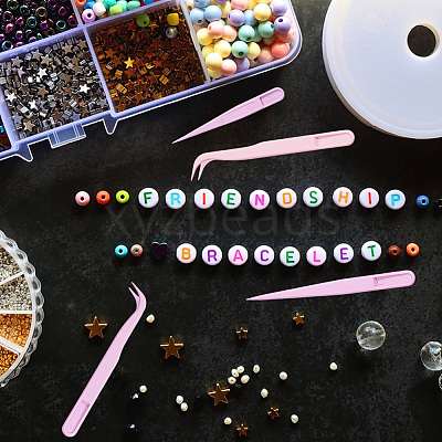 60Pcs 15 Styles PP Plastic Tweezers DIY-BBC0002-64-1