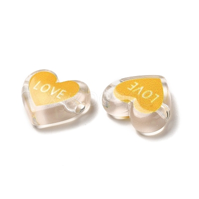 Printed Transparent Acrylic Beads OACR-P017-B02-1