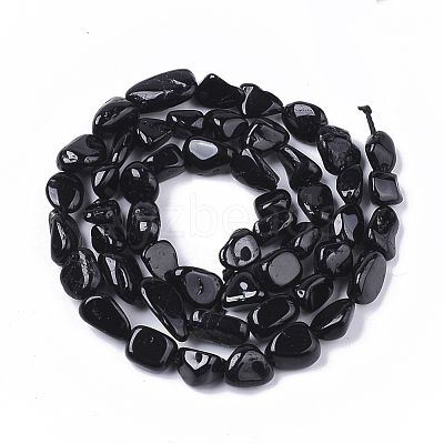 Natural Black Tourmaline  Beads Strands G-S363-027-1