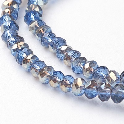 Electroplate Glass Faceted Rondelle Beads Strands EGLA-D020-4x3mm-54-1