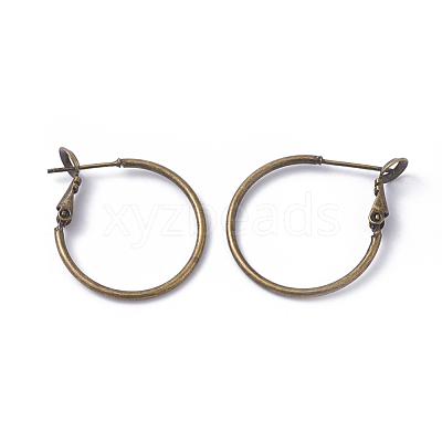 Brass Hoop Earrings KK-I665-26B-AB-1